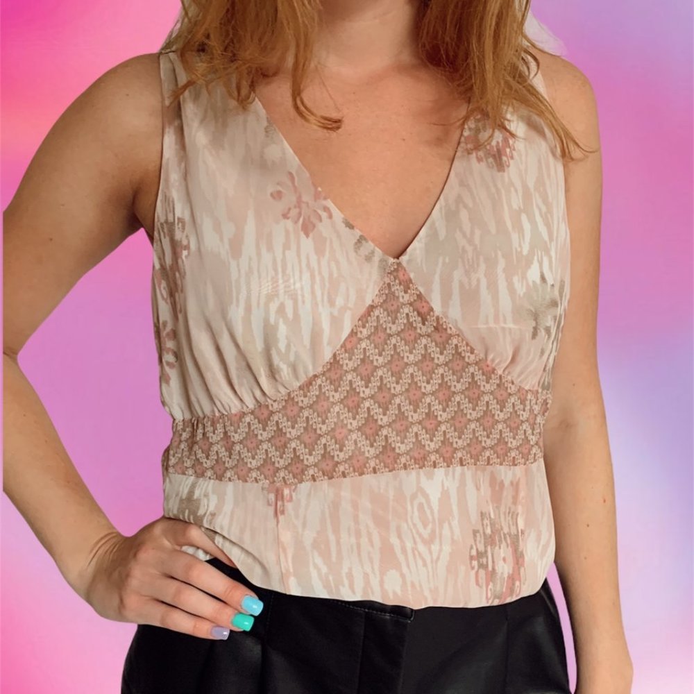 🌸 print blush tank top 🌸